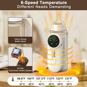 <b>USB</b> Charging Mixer Portable Baby Bottle Warmer ABS Fabric Cover <b>Heat</b> up to 55℃ Cordless for Travel - Product Image 4