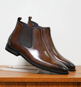 Bottes Chelsea pour hommes de style britannique 2025 en cuir <span class=keywords><strong>vintage</strong></span> avec grandes tailles 38-48 - Product Image 5