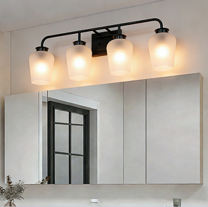 Lampes murales modernes pour salon, métal + verre, lumière blanc chaud 2700K, commande par interrupteur, variateur d'intensité, design de lumières, culot E12 - Product Image 1