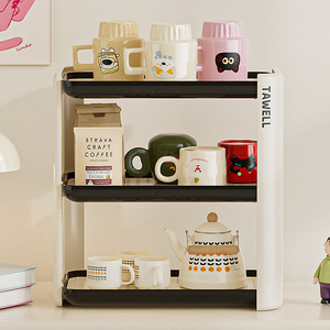 Étagère de rangement TAVELL à 3 niveaux avec plateaux rouges pour l'organisation de la cuisine et le stockage des aliments - Product Image 2
