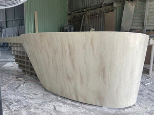 Matériaux à plier à chaud, plaque acrylique solide Koris à motif marbré blanc, grande dalle 3660*760*12mm pour comptoirs de cuisine - Product Image 1