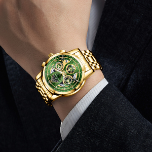 <span class=keywords><strong>Montre</strong></span> à quartz simple et luxueuse en acier inoxydable, aiguilles lumineuses, affichage de la date automatique, étanche 3 BAR, cadran transparent, montres-bracelets - Product Image 3