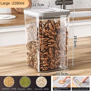 Hiện Đại Quảng Trường Báo Chí Niêm Phong Nhựa Trong Suốt Thực Phẩm Lưu Trữ <span class=keywords><strong>Jar</strong></span> Nắp Chống Ẩm Đa Chức Năng Hộp Bếp Cho Đảng - Product Image 6