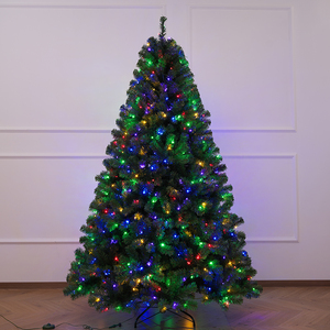 Large Five-Fork PE & PVC Mixed Automatic Christmas <b>Tree</b> with <b>LED</b> <b>Lights</b>, Ideal for Living Room, Bedroom, Hotel & Mall Decoration - Product Image 3