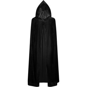 Baleenz <b>Cape</b> Cloak With <b>Hood</b> Adult Unisex Halloween Costume Cosplay <b>Black</b> Long Velvet <b>Cape</b> For Women Men - Product Image 1
