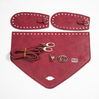 Dreieckige Taschenabdeckung Set Gewebte Rucksäcke Schultertasche Handgefertigte PU DIY Klappe Häkelzubehör Europäisch-Amerikanischer Retro Alltagsstil