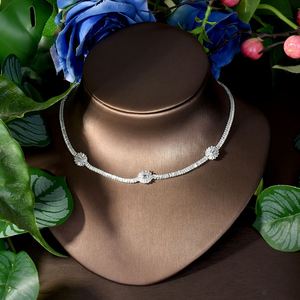 ชุดเครื่องประดับเซอร์โคเนียทรงกลมลายดอกไม้สุดชิคใหม่2025ชุดสร้อยคอและต่างหูเครื่องประดับชุดเจ้าสาวสำหรับงานแต่งงานงานเลี้ยง S-194 - Product Image 4