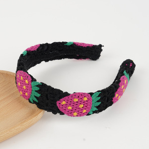 Brede Gebreide Haarband Kleurrijke Bloem Gehaakt Borduurwerk Hoofdband Boho Vakantie Vrouwen Meisjes Franse Haarband - Product Image 3