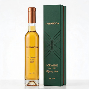 Botella de <span class=keywords><strong>Vino</strong></span> Helado de Lujo de 375 ml, Caja de Regalo Verde Bosque, Papel de Aluminio Dorado Rosa, Regalo de Navidad, Solución de Agencia de Diseño Integrado - Product Image 2