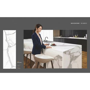 Statuario des Alpes 800x2400x15mm Marbre de Carrare poli 80x240x1.5cm Carreau de porcelaine pour salon Dalle émaillée Carreaux vitrifiés - Product Image 1