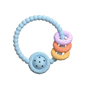 Juguete sonajero de silicona para bebés de 0 a 3 años, mordedor de hoja de Animal de ballena masticable calmante, mordida de goma de madera - Product Image 3