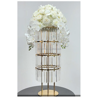 Support à fleurs romantique fait main en cristal, support à fleurs suspendu en cristal, lustre, centre de table de mariage