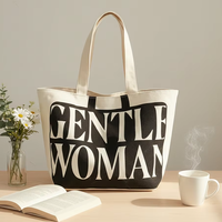 Sac de shopping en toile personnalisé avec logo imprimé, réutilisable, recyclé, tendance, pour femmes, sacs de shopping fourre-tout