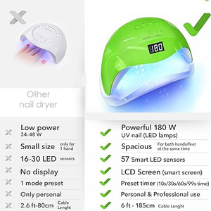 Nouveauté Lampe à polymériser 180W <span class=keywords><strong>pour</strong></span> <span class=keywords><strong>vernis</strong></span> acrylique et gel-Dispositif de séchage manucure et pédicure avec 57 ampoules Lampe à ongles - Product Image 2