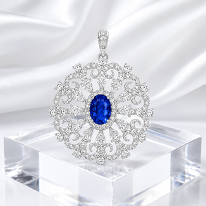 Pendentif de fiançailles en argent 925 avec zircon et pierres précieuses cultivées UM Jewelry, idéal pour un usage quotidien ou comme cadeau d'anniversaire de mariage - Product Image 3