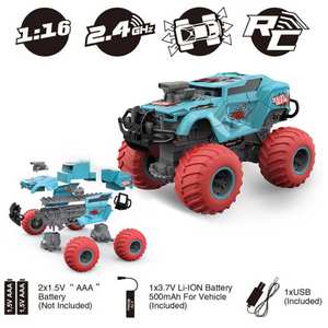 צעצועי הרכבה חינוכיים בהתאמה אישית 1/16 בלוקים לבנייה עצמית תואמים חלקיקים גדולים שלט רחוק מטען כבל USB - Product Image 2