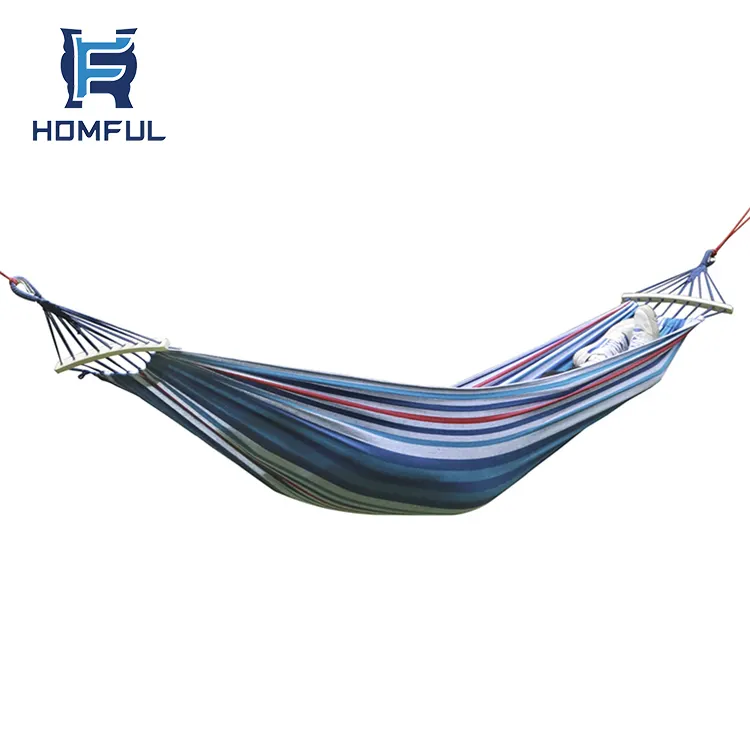 Homful Regenboog Blauw Katoen Hangmat Camping Dubbele Hangmat