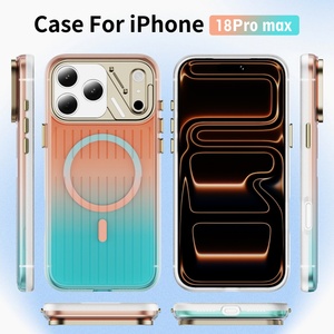 เคสโทรศัพท์ลายกระเป๋าเดินทางแบบไล่เฉดสีด้าน พร้อมแม่เหล็กสำหรับ iPhone 18 17 Pro Max  พร้อมกรอบโลหะป้องกันกล้อง กันกระแทก - Product Image 6