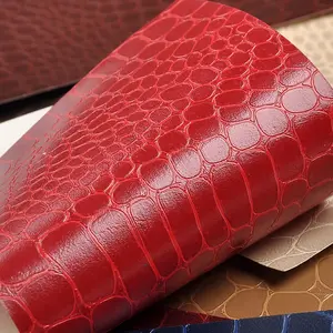Kertas Kulit Buaya Pola Merah Hitam Maroon Hijau Lembut Kulit Kualitas 150G Roll
