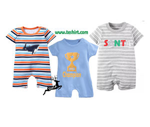 OEM/ODM 100% coton biologique, combinaison mignonne pour tout-petits, écologique, combinaison imprimée pour bébé, vêtements unisexes pour enfants, été - Product Image 1