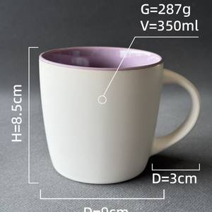 Taza <span class=keywords><strong>de</strong></span> Cerámica <span class=keywords><strong>de</strong></span> 11 oz con Interior <span class=keywords><strong>de</strong></span> Color, Superficie Mate, para Café, Leche, Té, Tazas Negras Mate, Personalizable al por Mayor - Product Image 6