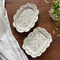 Assiettes à dîner en porcelaine coréenne artisanales très vendues, ensemble tasse et soucoupe en céramique, vaisselle pour steak, vaisselle de mariage et d'hôtel