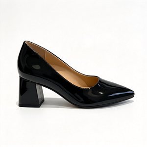 INVISIBAG Zapatos de tacón medio con punta en piel auténtica para mujer, elegantes y cómodos, de piel auténtica con punta en punta. - Product Image 4