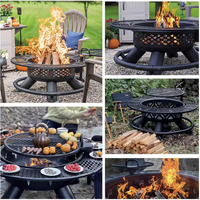 Nouveau Poêle à Bois Extérieur en Fer 2026 avec Fonctionnalités de Sécurité, Design Circulaire pour Cour, Idéal pour la Préparation du Thé, le Barbecue et l'Utilisation Domestique