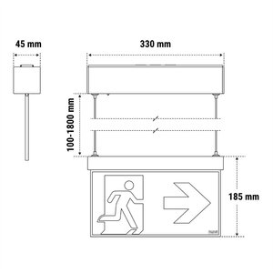 Luminaria di Emergenza Beghelli 30M Verde con Freccia Direzionale a Destra per Segnalazione Percorsi di Sicurezza - Product Image 2