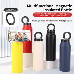 Mug sport isotherme en acier inoxydable de 24 oz avec support magnétique pour téléphone portable, gourde de sport portable pour l'extérieur, bouteille d'eau, tasse cadeau - Product Image 1