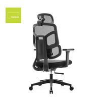 KEPO Chaise de bureau ergonomique de luxe avec accoudoirs réglables, support lombaire mobile et dossier haut en maille – Chaise de direction