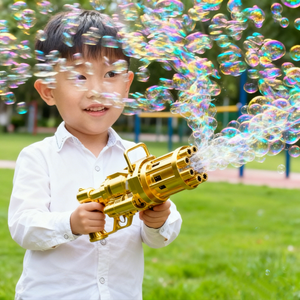 Tốt Nhất Người Bán Đầy Đủ Tự Động Bong Bóng gatling Súng Pin Powered Shatterproof Nhựa Trẻ Em Dễ Thương Phong Cách Cao Đầu Ra Bong Bóng Máy - Product Image 6
