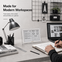 Kylendar Calendrier intelligent en papier électronique acrylique de 7,5 pouces avec WiFi, planificateur de bureau, horaire personnalisé, météo et horloge mondiale pour la maison et le bureau
