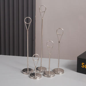 ที่วางป้ายราคาอาหารสแตนเลสแบบตั้งสำหรับร้านอาหาร ที่หนีบป้ายเมนู ที่วางป้ายราคาอาหารบนโต๊ะ สำหรับโรงแรม - Product Image 3