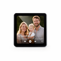 Aimant de réfrigérateur Bluetooth 128 Mo (personnalisable) avec lecteur audio musical et photo personnalisée, fond cercle vert