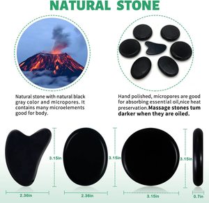 Bộ Mát Xa Bằng Đá Nham Thạch Tự Nhiên Dụng Cụ Mát Xa SPA Gua Sha Màu Đen Bộ Dụng Cụ Mát Xa Chăm Sóc Sức Khỏe Guasha Ngọc Bích Tùy Chỉnh - Product Image 2