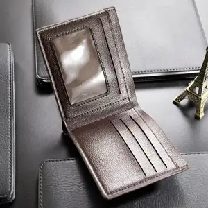 Factory Price Simplicity Money Clips Soft Pu Leather Durable Black Brown Wallet