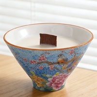 Diffuseur de bougie en émail style palais, porte-bougie en cire mélangée parfumée, cadeau souvenir artistique chinois ancien pour festival