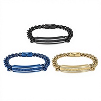 Nouveau style, vente directe d'usine, bracelet en acier inoxydable plaqué pour homme, motif écossais brossé, sensation de luxe léger, haut de gamme, tendance