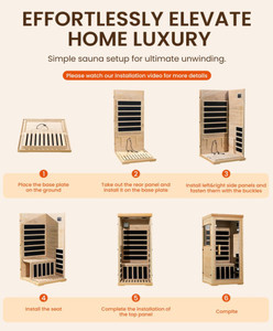 Tùy Chỉnh Chất Lượng Cao Bền Trong Nhà 1 Người Bằng Gỗ Điện Sưởi Ấm Hồng Ngoại Xa Phòng Tắm Hơi - Product Image 5