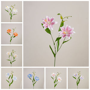 CallaFloral Fleurs artificielles de lys à double pétales, branche unique en polyester, décoration intérieure, bouquets de mariage - Product Image 3