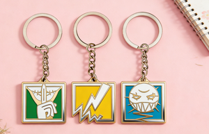 Porte-clés en émail dur et doux personnalisé avec logo en zinc moulé sous pression, porte-clés avec impression sérigraphique, marque SKY - Product Image 2