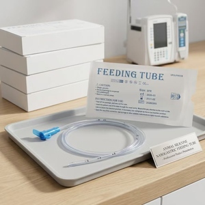 Tubo de Alimentación de Silicona Veterinaria Profesional, Diseño de Punta Cerrada Atraumática, Tubo NG para Mascotas, para Hospital Veterinario - Product Image 1