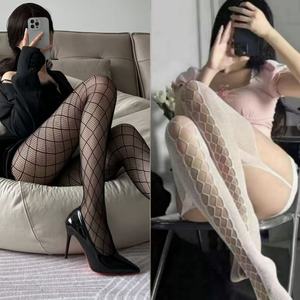 Fishnet Stockings Thigh High 15D Ultra Thin Black Mesh Women's Pantyhose Summer Spring Autumn Wear - Product Image 4