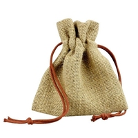 Pochette cadeau en jute naturelle recyclable avec cordon de serrage
