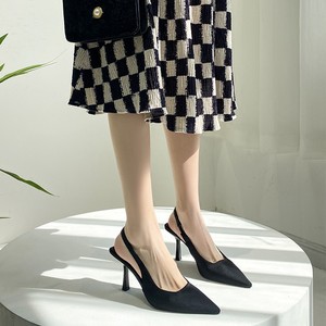 Nouvelles chaussures pour femmes été 2025 : sandales à talons aiguilles à bout pointu avec bride arrière - Chaussures uniques noires - Product Image 4
