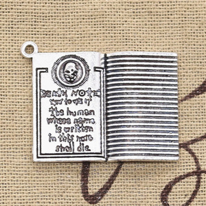 Charm Book <span class=keywords><strong>Death</strong></span> <span class=keywords><strong>Note</strong></span> 32x24mm pendenti Color argento antico che fanno fai da te a mano tibetana che trovano gioielli - Product Image 4