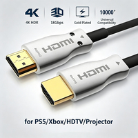 Câble à fibre optique 4K 60Hz 2.0 haute vitesse 18 Gbit/s HDR 3D plaqué or 24 carats, optique active pour PS5, Xbox, ordinateur, HDTV, home cinéma