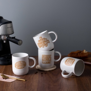 Tazza in Ceramica con Citazione Divertente a Tema Caffè, Motivo Maculato, per Casa, Ufficio, Uso Quotidiano, Regalo per Feste, Serigrafia - Product Image 3