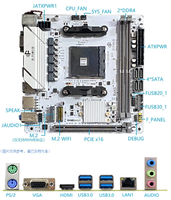 Motherboard Intel B450-ITX AM4 Baru, CPU R3-3200G/R5-4600G/R5 5600G, Memori 240G SSD Kit, Dual DDR4 64G Maks, Komputer Desktop AMD